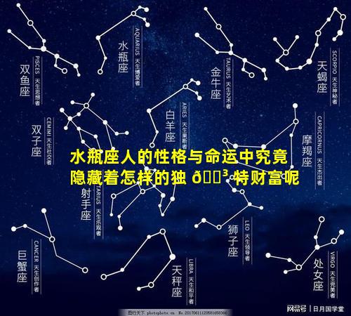 水瓶座人的性格与命运中究竟隐藏着怎样的独 🐳 特财富呢